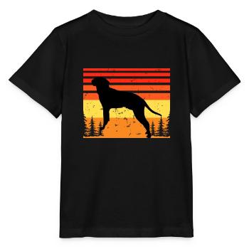 Braque Saint Germain Dog Silhouette Retro Coucher de soleil - T-shirt bio MINI CREATOR Stanley/Stella Enfant - noir - Devant - Mikhail (115cm)