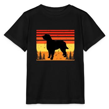 Briquet Griffon Vendeen Dog Silhouette Retro Sun - T-shirt bio MINI CREATOR Stanley/Stella Enfant - noir - Devant - Mikhail (115cm)