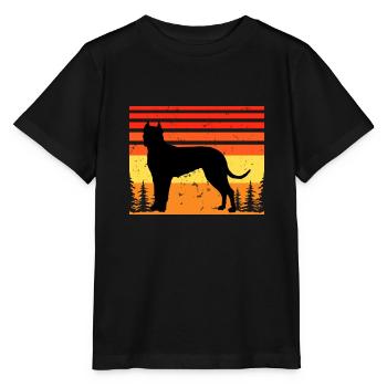Cordoba Fighting Dog Lover Silhouette Retro Sunset - T-shirt bio MINI CREATOR Stanley/Stella Enfant - noir - Devant - Mikhail (115cm)