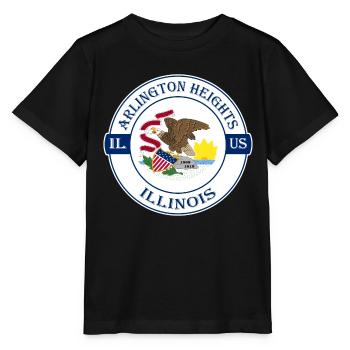 Arlington Heights Illinois Flagge USA Souvenir - Stanley/Stella Kinder T-Shirt MINI CREATOR  - Schwarz - Vorne - Mikhail (115cm)
