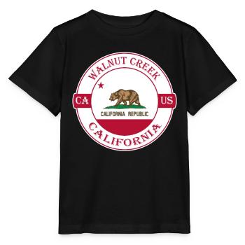 Walnut Creek California Flag USA Souvenir Badge - Stanley/Stella MINI CREATOR Kids’ T-Shirt - black - Front - Mikhail (115cm)