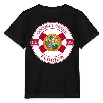 Coconut Creek Florida Flag USA Souvenir Badge - Stanley/Stella MINI CREATOR Kids’ T-Shirt - black - Front - Mikhail (115cm)