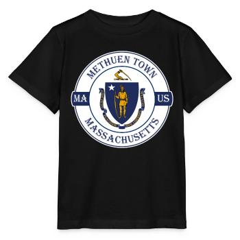 Methuen Town Massachusetts Flag USA Souvenir - T-shirt bio MINI CREATOR Stanley/Stella Enfant - noir - Devant - Mikhail (115cm)