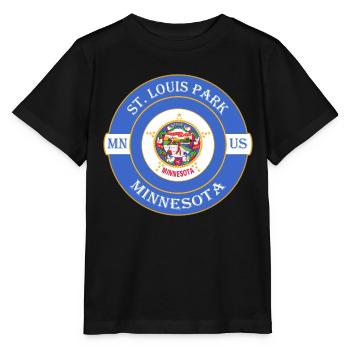 St. Louis Park Minnesota Flag USA Souvenir Logo - Stanley/Stella MINI CREATOR Kids’ T-Shirt - black - Front - Mikhail (115cm)