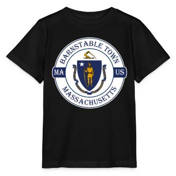 Barnstable Town Massachusetts Flag USA Souvenir - T-shirt bio MINI CREATOR Stanley/Stella Enfant - noir - Devant - Mikhail (115cm)