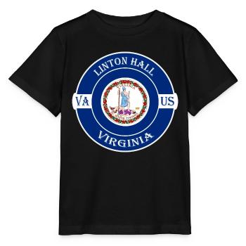 Linton Hall Virginia Flag USA Souvenir Badge - T-shirt bio MINI CREATOR Stanley/Stella Enfant - noir - Devant - Mikhail (115cm)