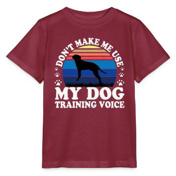 Braque Saint Germain Dog Silhouette Retro Coucher de soleil - T-shirt bio MINI CREATOR Stanley/Stella Enfant - bordeaux - Devant - Kain (125cm)