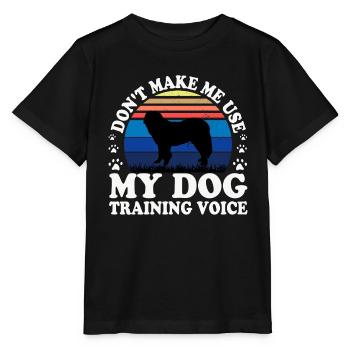 Chien de berger du Caucase Silhouette Rétro Coucher de soleil - T-shirt bio MINI CREATOR Stanley/Stella Enfant - noir - Devant - Mikhail (115cm)