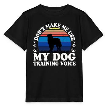 Chien de berger des Carpates Silhouette Rétro Coucher de soleil - T-shirt bio MINI CREATOR Stanley/Stella Enfant - noir - Devant - Mikhail (115cm)