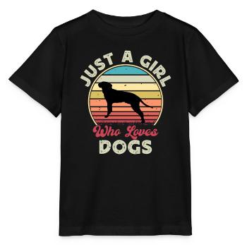 Braque Saint Germain Dog Silhouette Retro Coucher de soleil - T-shirt bio MINI CREATOR Stanley/Stella Enfant - noir - Devant - Mikhail (115cm)