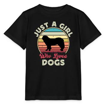 Chien de berger du Caucase Silhouette Rétro Coucher de soleil - T-shirt bio MINI CREATOR Stanley/Stella Enfant - noir - Devant - Mikhail (115cm)