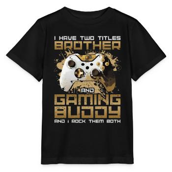 Bruder und Zocker Kumpel Gaming Buddy Controller - Stanley/Stella Kinder T-Shirt MINI CREATOR  - Schwarz - Vorne - Mikhail (115cm)
