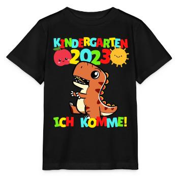 Kindergarten ich komme Kindergartenkind 2022 Dino - Stanley/Stella Kinder T-Shirt MINI CREATOR  - Schwarz - Vorne - Mikhail (115cm)