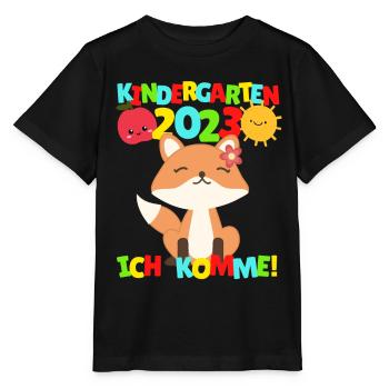 Kindergarten ich komme Fuchs Kindergartenkind 2022 - Stanley/Stella Kinder T-Shirt MINI CREATOR  - Schwarz - Vorne - Mikhail (115cm)