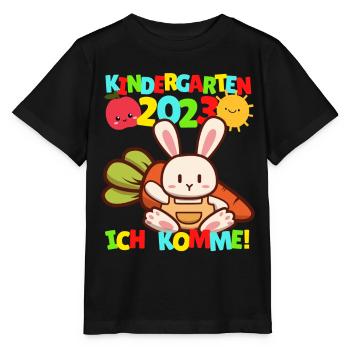 Kindergarten ich komme Hase Kindergartenkind 2022 - Stanley/Stella Kinder T-Shirt MINI CREATOR  - Schwarz - Vorne - Mikhail (115cm)