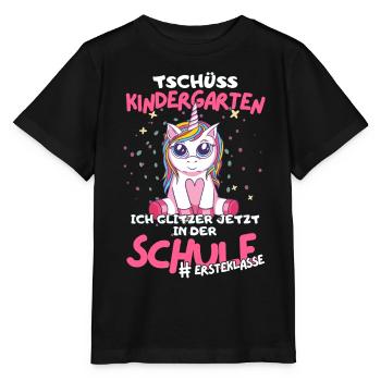 Magisches Einhorn Einschulungsgeschenk für Mädchen - Stanley/Stella Kinder T-Shirt MINI CREATOR  - Schwarz - Vorne - Mikhail (115cm)
