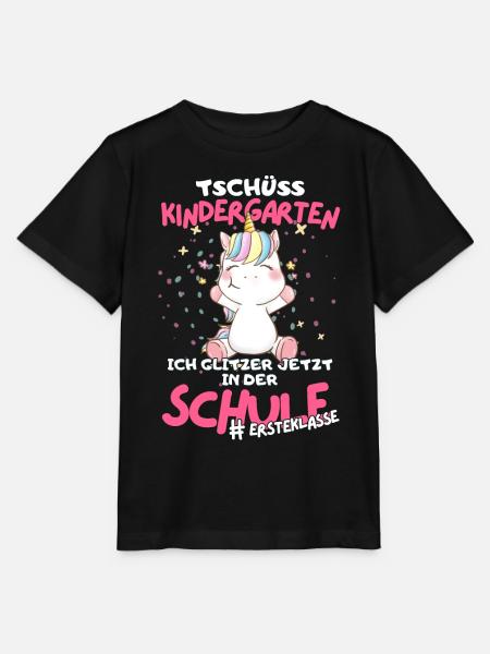 Einhorn Schulkind 2023: Tschüss Kindergarten! - Stanley/Stella Kinder T-Shirt MINI CREATOR - Schwarz