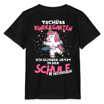 Süßes Einhorn Kitaabgägner Schulstart für Mädchen - Stanley/Stella Kinder T-Shirt MINI CREATOR  - Schwarz - Vorne - Mikhail (115cm)