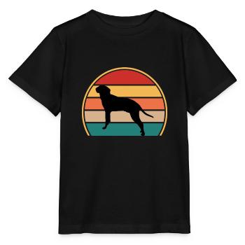 Braque Saint Germain Dog Silhouette Retro Coucher de soleil - T-shirt bio MINI CREATOR Stanley/Stella Enfant - noir - Devant - Mikhail (115cm)