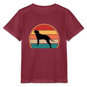 Braque Saint Germain Dog Silhouette Retro Coucher de soleil - T-shirt bio MINI CREATOR Stanley/Stella Enfant - bordeaux - Devant - Kain (125cm)