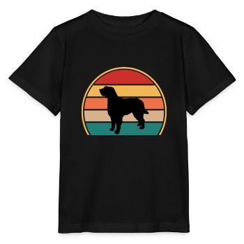 Briquet Griffon Vendeen Dog Silhouette Retro Sun - T-shirt bio MINI CREATOR Stanley/Stella Enfant - noir - Devant - Mikhail (115cm)