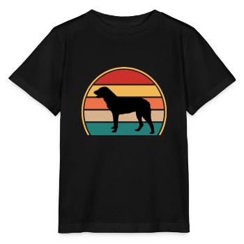 Cao De Castro Laboreiro Dog Silhouette Retro Sun - T-shirt bio MINI CREATOR Stanley/Stella Enfant - noir - Devant - Mikhail (115cm)