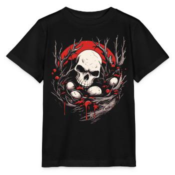Bad Apple Totenkopf - Skull And Eggs In A Nest - Stanley/Stella Kinder T-Shirt MINI CREATOR  - Schwarz - Vorne - Mikhail (115cm)