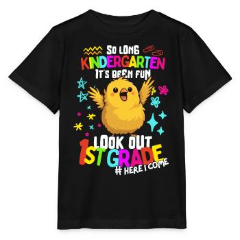 Vogel Tschüss Kindergarten: Einschulung 1. Klasse - Stanley/Stella Kinder T-Shirt MINI CREATOR  - Schwarz - Vorne - Mikhail (115cm)