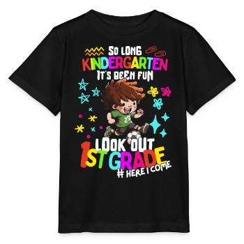 Soccer Bye Bye Kindergarten Enrollment 1st Grade - Stanley/Stella MINI CREATOR Kids’ T-Shirt - black - Front - Mikhail (115cm)