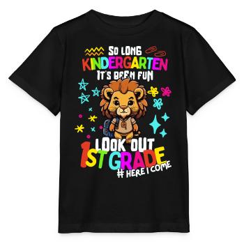 Löwe Tschüss Kindergarten: Inscription 1ère année - T-shirt bio MINI CREATOR Stanley/Stella Enfant - noir - Devant - Mikhail (115cm)