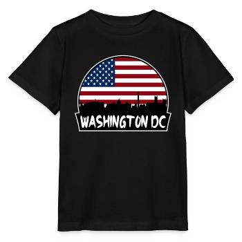 Washington Dc Washington Usa Flagge Skyline Silhouet - Stanley/Stella Kinder T-Shirt MINI CREATOR  - Schwarz - Vorne - Mikhail (115cm)