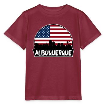 Albuquerque Nouveau-Mexique États-Unis Flag Skyline Silhouette - T-shirt bio MINI CREATOR Stanley/Stella Enfant - bordeaux - Devant - Kain (125cm)