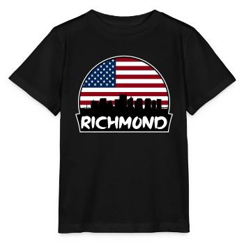 Richmond Virginie États-Unis Flag Skyline Silhouette - T-shirt bio MINI CREATOR Stanley/Stella Enfant - noir - Devant - Mikhail (115cm)