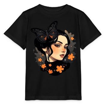 Aesthetic Girl: Gothic Wave Design avec - T-shirt bio MINI CREATOR Stanley/Stella Enfant - noir - Devant - Mikhail (115cm)