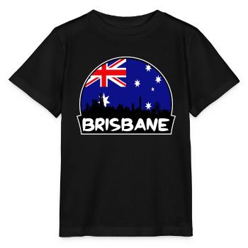 Brisbane Australia Flag Skyline Silhouette Travel - Stanley/Stella MINI CREATOR Kids’ T-Shirt - black - Front - Mikhail (115cm)