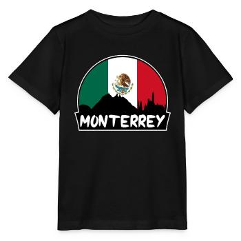 Monterrey Mexiko Flagge Skyline Silhouette Reisen - Stanley/Stella Kinder T-Shirt MINI CREATOR  - Schwarz - Vorne - Mikhail (115cm)