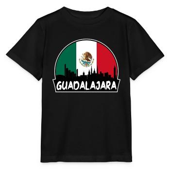 Guadalajara Mexiko Flagge Skyline Silhouette Reisen - Stanley/Stella Kinder T-Shirt MINI CREATOR  - Schwarz - Vorne - Mikhail (115cm)