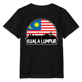 Kuala Lumpur Malaysia Flagge Skyline Silhouette Trav - Stanley/Stella Kinder T-Shirt MINI CREATOR  - Schwarz - Vorne - Mikhail (115cm)