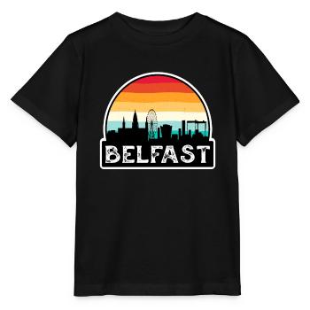 Belfast Nordirland Flagge Skyline Reise Souve - Stanley/Stella Kinder T-Shirt MINI CREATOR  - Schwarz - Vorne - Mikhail (115cm)