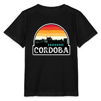 Cordoba Espagne Flag Skyline Souvenir de voyage - T-shirt bio MINI CREATOR Stanley/Stella Enfant - noir - Devant - Mikhail (115cm)