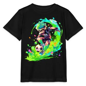 Ambiance cool de jeu d’art de rue avec un joueur de football - T-shirt bio MINI CREATOR Stanley/Stella Enfant - noir - Devant - Mikhail (115cm)