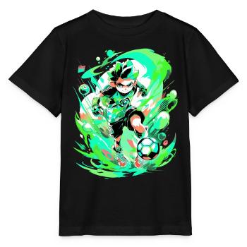 Ambiance cool de jeu d’art de rue avec un joueur de football - T-shirt bio MINI CREATOR Stanley/Stella Enfant - noir - Devant - Mikhail (115cm)