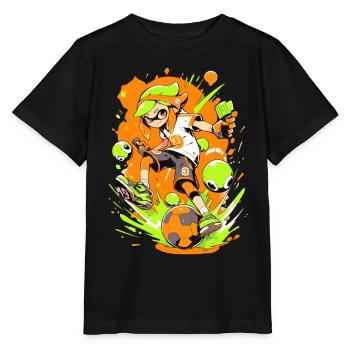 Le jeu rencontre le StreetArt : un joueur de football cool - T-shirt bio MINI CREATOR Stanley/Stella Enfant - noir - Devant - Mikhail (115cm)