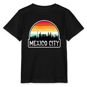 Mexico City Mexico Flag Skyline Travel Souvenir - Stanley/Stella MINI CREATOR Kids’ T-Shirt - black - Front - Mikhail (115cm)