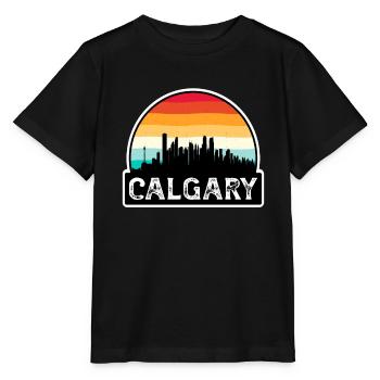 Calgary Canada Flag Skyline Souvenir de voyage - T-shirt bio MINI CREATOR Stanley/Stella Enfant - noir - Devant - Mikhail (115cm)