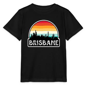 Brisbane Australia Flag Skyline Travel Souvenir - Stanley/Stella MINI CREATOR Kids’ T-Shirt - black - Front - Mikhail (115cm)
