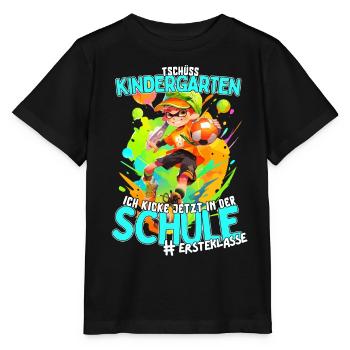 Kindergarten Ade: Fußball 2023 Einschulung Junge - Stanley/Stella Kinder T-Shirt MINI CREATOR  - Schwarz - Vorne - Mikhail (115cm)