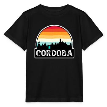 Cordoba Argentine Flag Skyline Souvenir de voyage - T-shirt bio MINI CREATOR Stanley/Stella Enfant - noir - Devant - Mikhail (115cm)