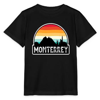 Monterrey Mexiko Flagge Skyline Reisesouvenir - Stanley/Stella Kinder T-Shirt MINI CREATOR  - Schwarz - Vorne - Mikhail (115cm)