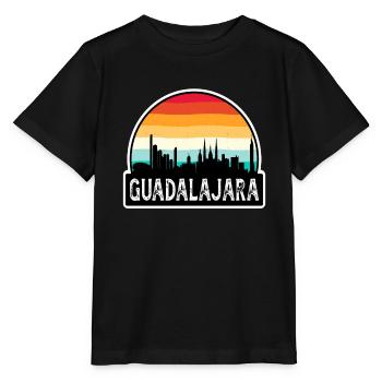 Guadalajara Mexiko Flagge Skyline Reisesouvenir - Stanley/Stella Kinder T-Shirt MINI CREATOR  - Schwarz - Vorne - Mikhail (115cm)